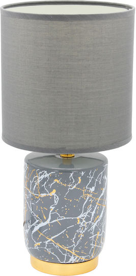 Keskor Ceramic Table Lamp for Socket E14 with Gray Shade and Base