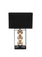 Zen Collection Metal Table Lamp with Black Shade and Base