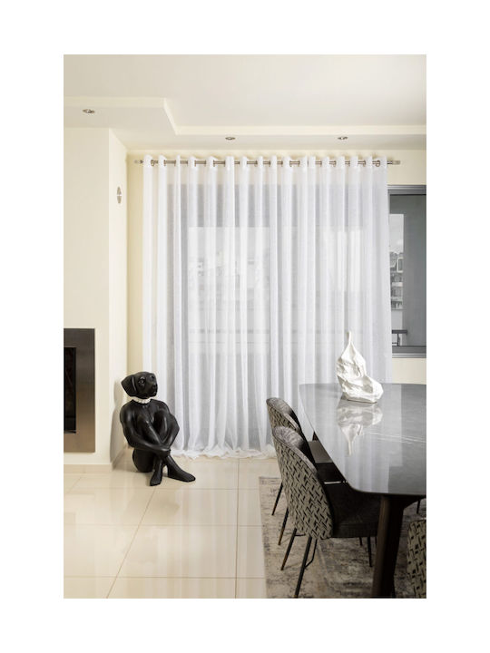 Mattex Κουρτίνα με Τρουκς Λευκή 200x280εκ.