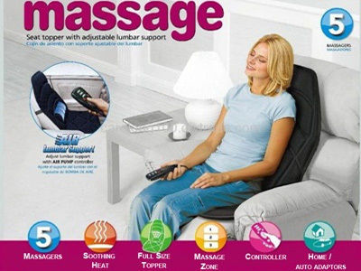 Seat Massage for the Neck, the Waist, the Back, the Body & the Eyes with Infrared Heat and Vibration