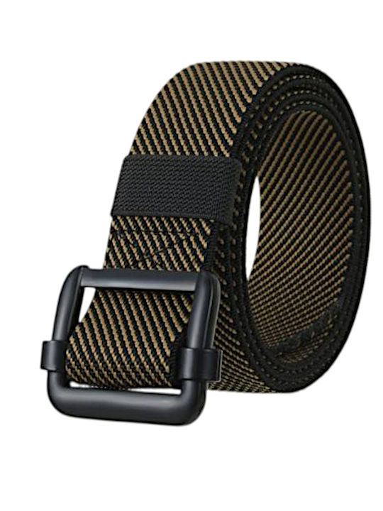 Wide Elastic Men's Belt Knitted Khaki