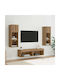 TV Stand made of Wood and Glass with LED Lighting Brown 30x28.5x30cm
