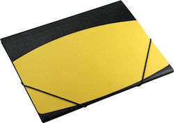A4 Folder Rubber Closure Black-yellow Bark Texture