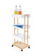 Excellent Houseware Troleu De Bucătărie Din Lemn Capacitate 4 Alb 39x30x87cm