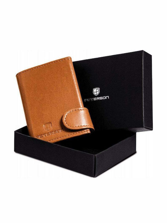 Small Leather Women's Wallet Cards with RFID Brown