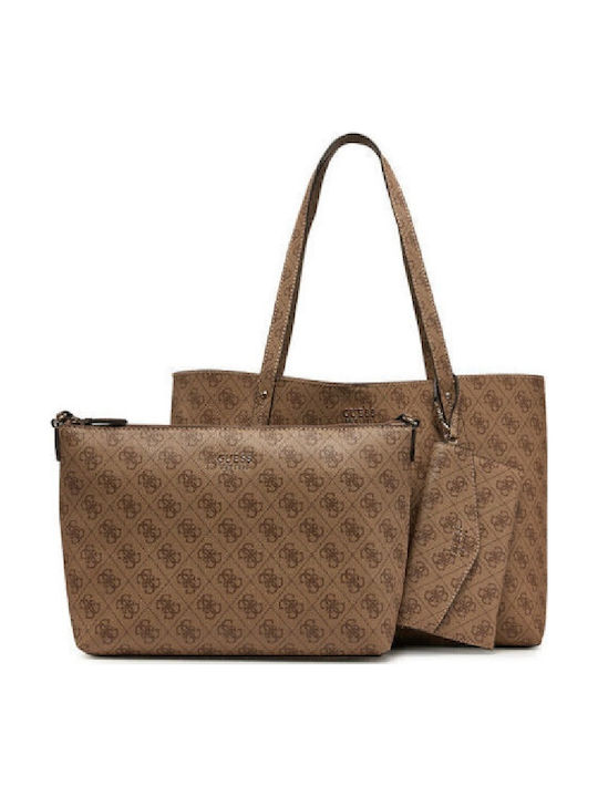 Guess Brenton Women's Bag Tote Handbag Beige