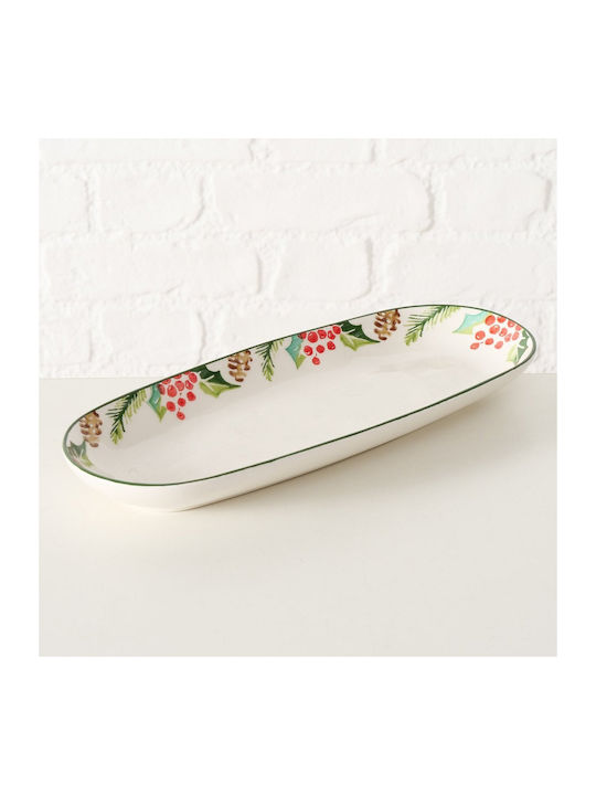 MSA Christmas Platter Ceramic Red L35xW15xD3.5cm.
