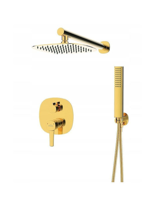 Invena Built-in Faucet Mixer for Shower Gold