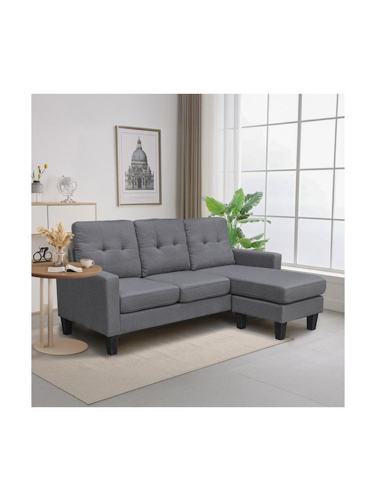 Meggy Corner Couch with Reversible Angle Grey 184.5x129x86 cm
