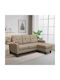 Meggy Corner Couch with Reversible Angle Beige 184.5x129x86 cm