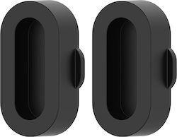 2x Καπάκι Θύρα Φόρτισης Ρολογιών Garmin Μαύρο