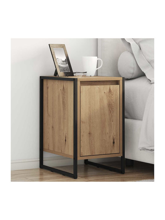 Wooden Bedside Table Brown 39.5x30x50cm