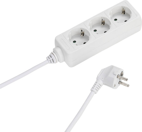 Vivanco 3way Steckdosenleiste 3 Positionen mit Kabel 1.4m