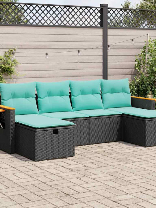 Corner Outdoor Sofa Rattan with Cushions 55x55x...