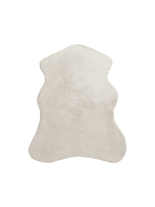 Beauty Home Rectangular Furry Ecru Rug 80x120cm