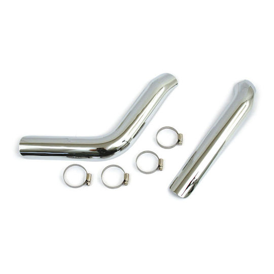 Set Exhaust Caps 1-3/4" Harley Davidson Chrome Big Twin Plain Heat Shield Set Chrome