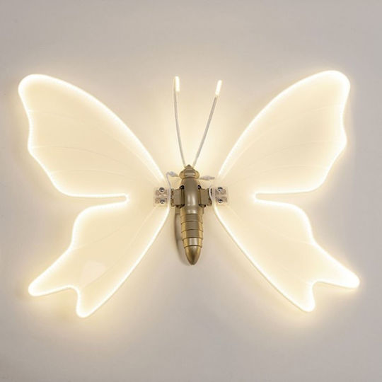 Illuminated Christmas Figure Butterfly White Height 80cm Hanging Motion