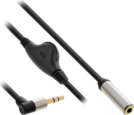 InLine 3.5mm Jack Cable Male to Female Black 0.25m