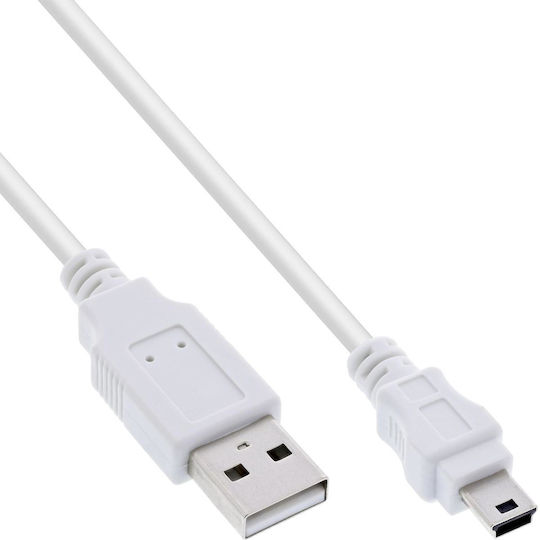 InLine USB 2.0 Cablu USB-A - mini USB-B Alb 0.5m 31805W