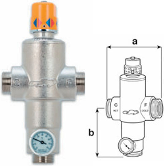 Thermostatic Mixing Valve Solar 1 1/4' Ecosolar River Rp 00300-3