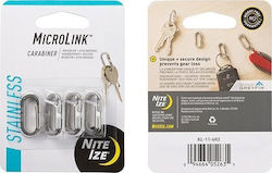 Καραμπίνερ Niteize Nite Ize Microlink Ατσάλινος Ασημί 4 Τεμ