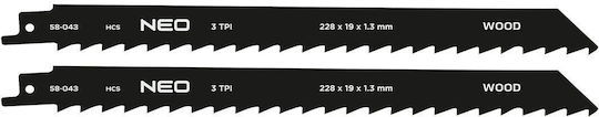 Reciprocating Saw Blade Hcs 228 X 19 X 1.3 Mm 3tpi Set 2 Pieces