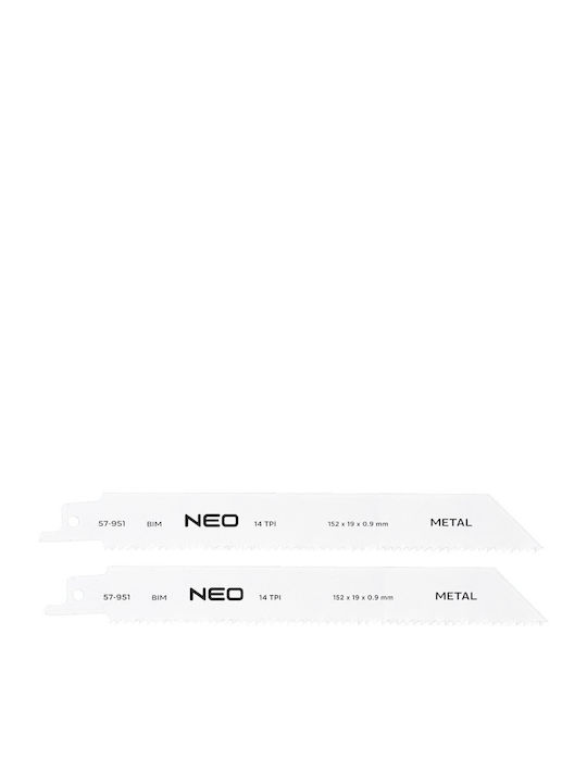 Reciprocating Sägeblätter 152 X 19 X 0,9 Mm 14tpi Set 2 Stück
