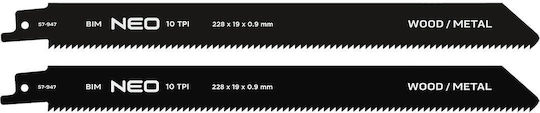 Reciprocating Saw Blades 228 X 19 X 0.9 Mm 10tpi Set 2 Pieces