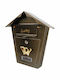 Außenbereich Briefkasten Metallisch in Gold Farbe