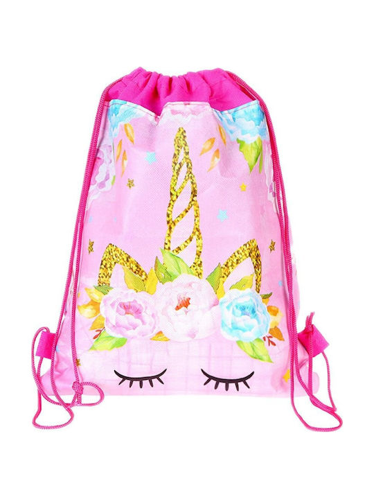 School Bag Shoes Gym Outfit Unicorn Flowers Pink 35x27cm