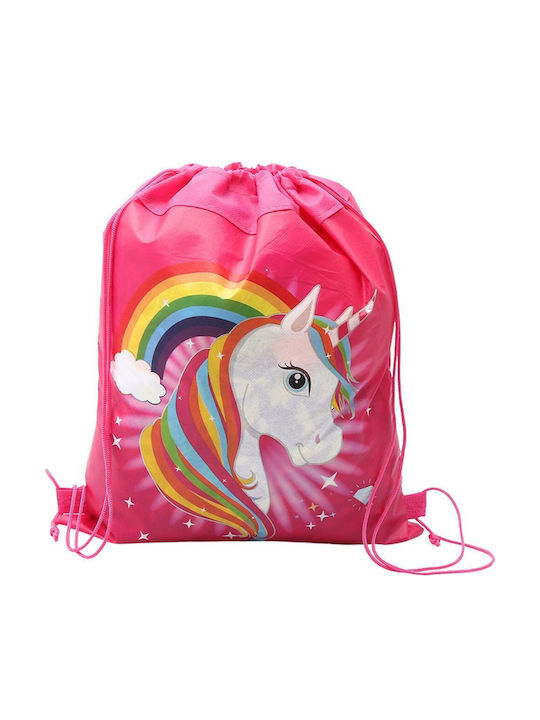 School Bag Shoes Gym Outfit Unicorn Rainbow Pink 35x27 Cm