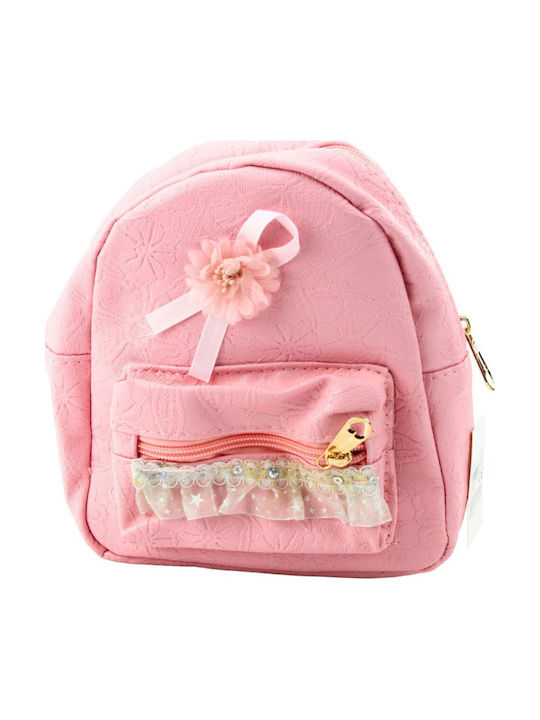 Children's Backpack Embossed Bow Ruffle Pink 20cm 2.5l Lean