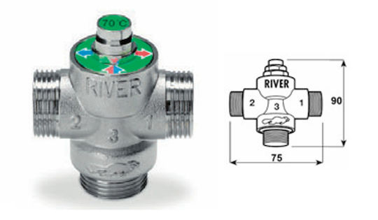 River Two-Way Pressure Relief Valve 1" for boiler