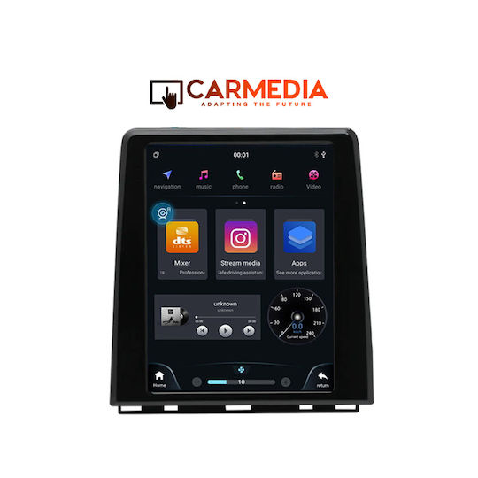 Carmedia Car Audio System for Renault Clio / Captur 2019 (Bluetooth/USB/WiFi/GPS/Apple-Carplay/Android-Auto) with Touch Screen 9.7"