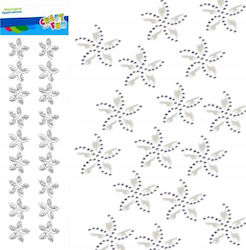 Craft Fun Διακοσμητικο Διακοσμησης Κρυσταλλο Λουλουδια 18τμχ Λευκο 12/144