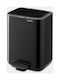 Brabantia Bo Pedal Plastic Waste Bin with Pedal Black 4lt