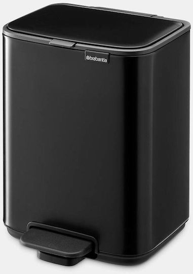 Brabantia Κάδος Bo Pedal Απορριμμάτων Πλαστικός με Πεντάλ Μαύρος 4lt