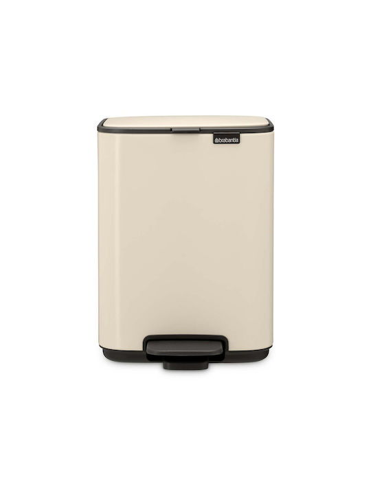 Brabantia Coș de Gunoi Plastic cu Pedală Bej 4lt 1buc