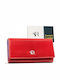 Large Leather Women's Wallet with RFID Red