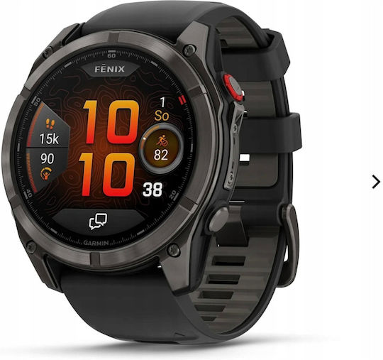 Garmin Fenix 8 Pro Titan 51mm Wasserdicht Smartwatch mit eSIM und Pulsmesser (Carbon Gray DLC Titanium with Black)