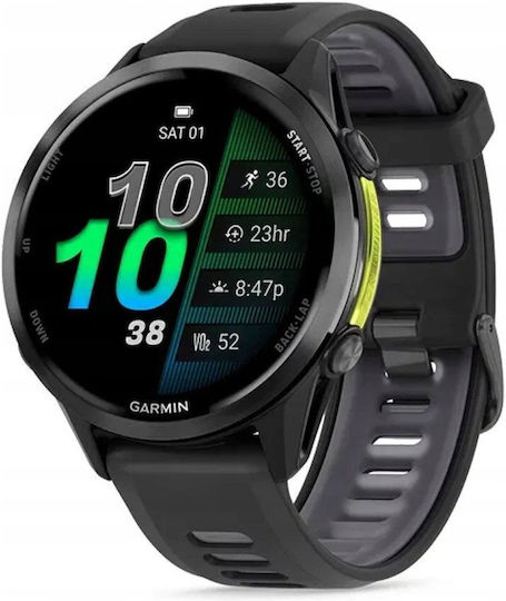 Garmin Forerunner 970 Titanium 47mm Αδιάβροχο Smartwatch με Παλμογράφο (Carbon Gray DLC Titanium with Black and Translucent Whitestone)