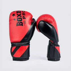 Boxing Pro Γάντια Πυγμαχίας από Συνθετικό Δέρμα για Αγώνα Κόκκινα