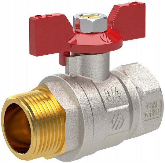 3/4" Mf Butterfly Ball Valve Hand Operated