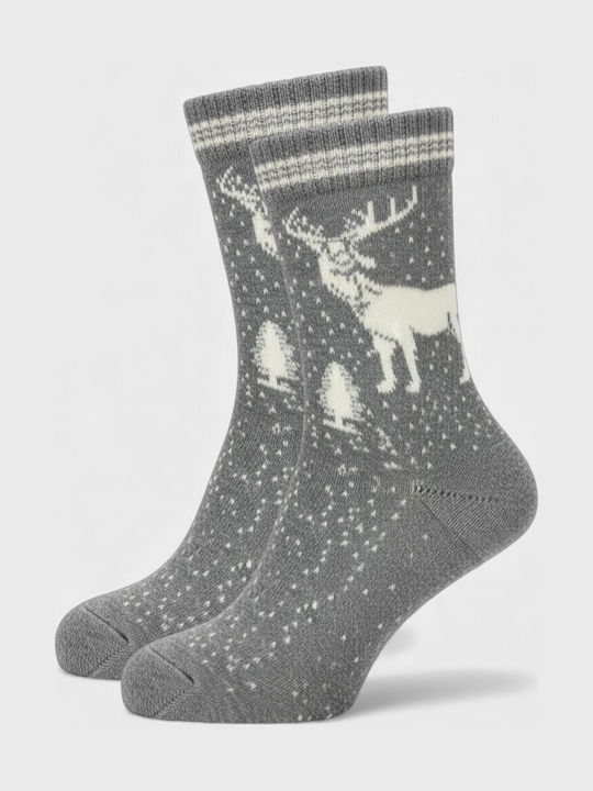 Pro Socks Γυναικείες Χριστουγεννιάτικες Κάλτσες Γκρι