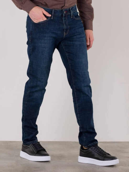 Jean Pantaloni Jeans pentru Bărbați cu Croială Slim Blue