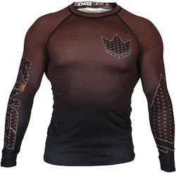 Kingz Herren Langärmlig T-Shirt für Jiu-Jitsu Braun