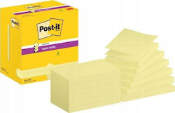 Post-it 3m Αυτοκόλλητες Σημειώσεις Post-it Super Sticky Z-notes Διανομέα 76x127mm 12x90 Φύλλα Κίτρινο
