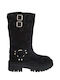 Leder Damenstiefel Schwarz