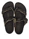 Leather Women's Flat Sandals Anatomic in Black Color