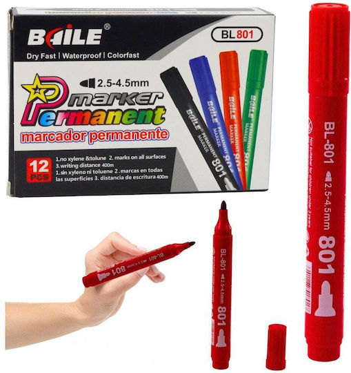 Lean Toys Permanent Marker 5mm Red